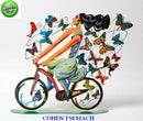 David Gerstein Art Rider In Euphoria Modern Metal Sculpture lady & butterflies