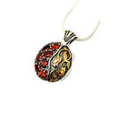 GORGEOUS BEAUTY&CARE Silver and 9K Gold Pomegranate Necklace with Ruby and Emerald Stones and Cubic Zirconia, From Israel, abundance Necklaces