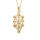 14K Gold - The Ten Sefirot - Pendant In The Shape Of The Tree Of Life - Jewish/Hebrew Kabbalah Jewelry - ***Only The Pendant***