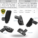 100% Full Grain Leather Universal IWB Holsters Fit Most Full Size and Compact