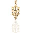 14K Gold - The Ten Sefirot - Pendant In The Shape Of The Tree Of Life - Jewish/Hebrew Kabbalah Jewelry - ***Only The Pendant***