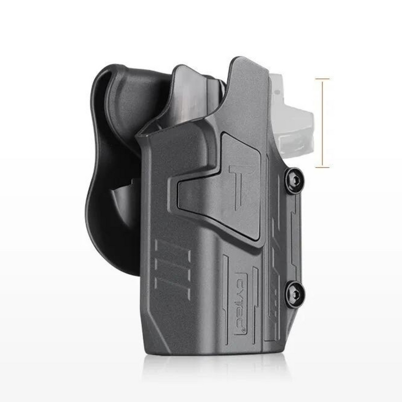 Universal Level 2 OWB Paddle Holster For Guns with Streamlight TLR-1/TLR-2 FITS OVER 150 GUN MODELS - LOW CUT ACCEPTS RED DOT