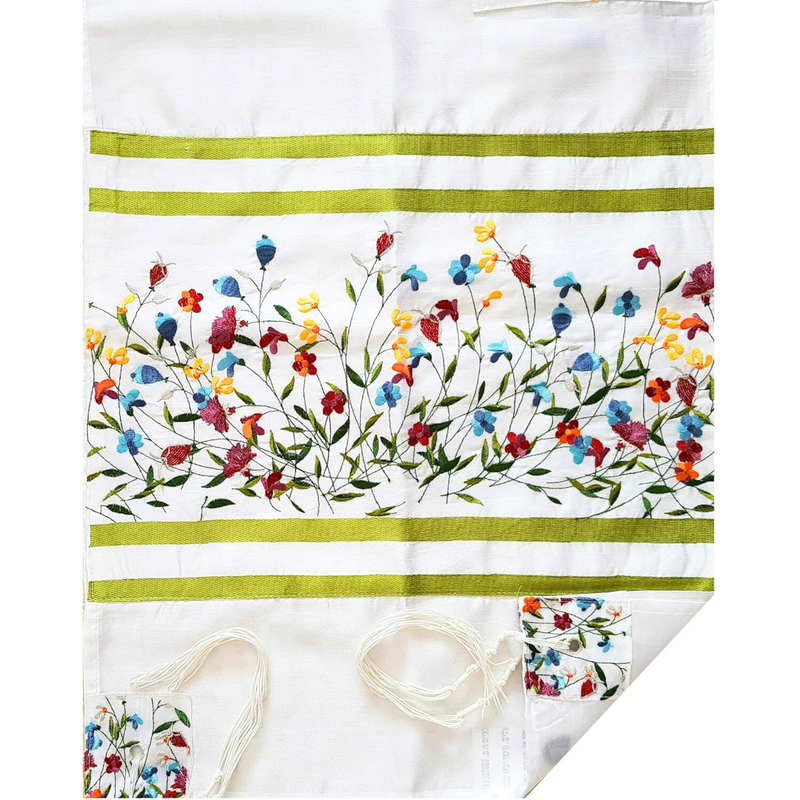 Tallit for women Bat mitzva Traditional Jewish Prayer Shawl Embroidered  include bag & kippa Jewish Art