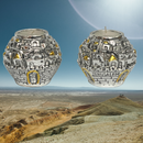 Jerusalem Candle Holders Candlesticks Silver and Gold Plated Sabbath 2.7 height Diameter 3.4 INCH