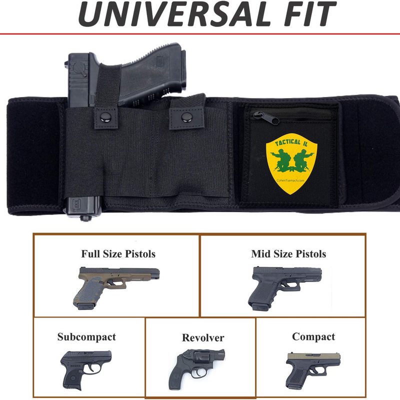 Belly Band Holster for Concealed Carry by Tactical IL Tactical | S&W Glock Sig Athletic Flex FIT for Running, Jogging, Hiking Suitable for right or left hand holder