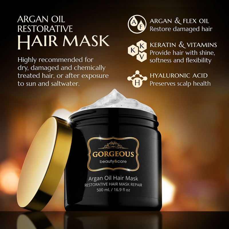 "Gorgeous- MASK Argan Oil Hair Mask RESTORATIVE HAIR MASK REPAIR"