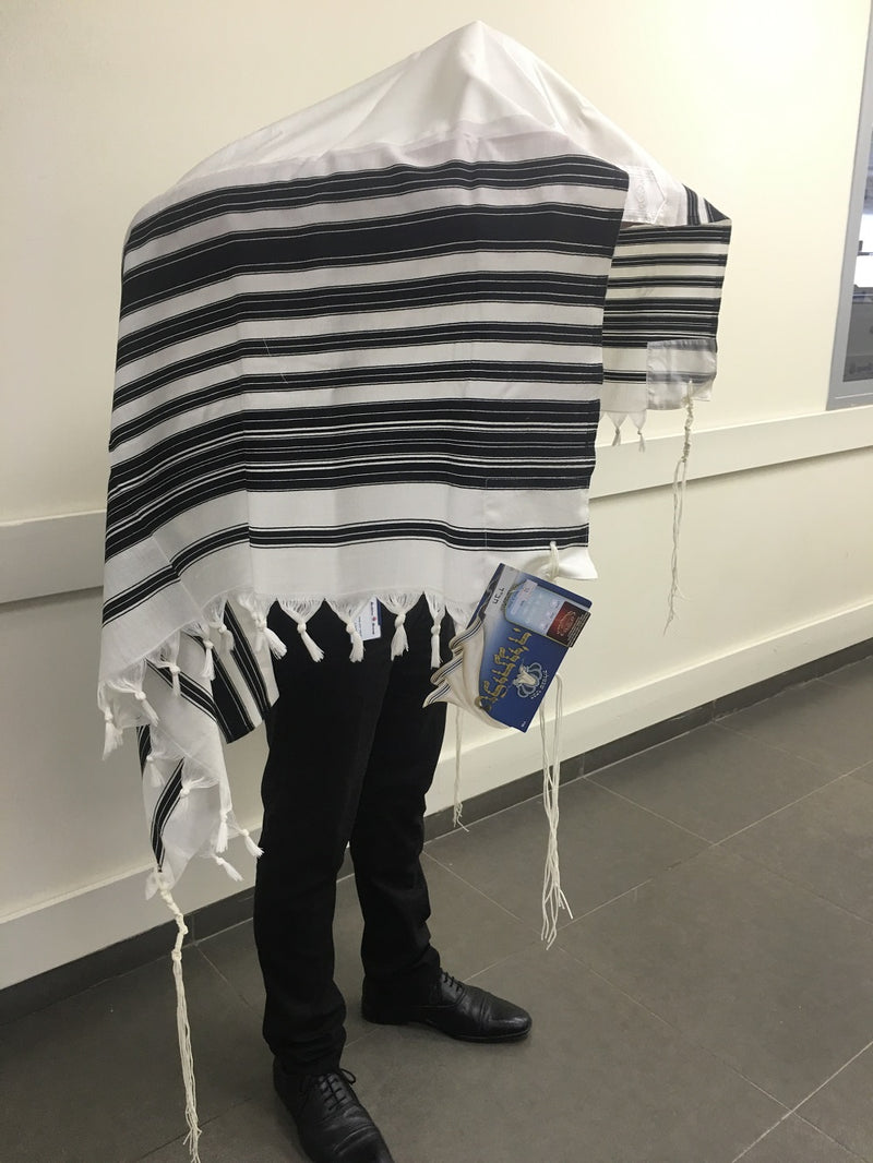 New Jewish CHABAD Wool TALLIT Prayer Shawl Judaica 67"X98" (80-H)