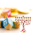 Cohen Tsemach Art & Gift Hand Painted Enamel Menorah Hanukkah Embellished with an Intertwining Pomegranate Design