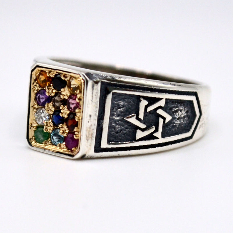 Amazing Hoshen Stones Ring 12 Tribes of Israel Jewish Symbol Judaica Gift Fine Handmade