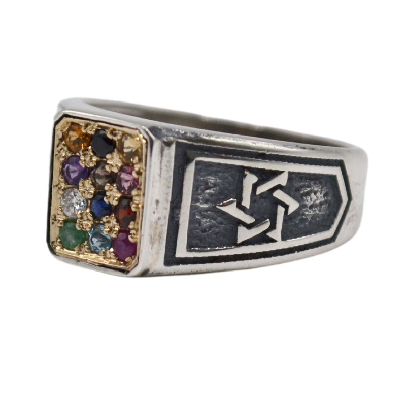 Amazing Hoshen Stones Ring 12 Tribes of Israel Jewish Symbol Judaica Gift Fine Handmade