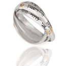 Shema Israel, I Am My Beloved, Priestly Blessing Silver 925 With 9K Gold Ring Jewish Verses