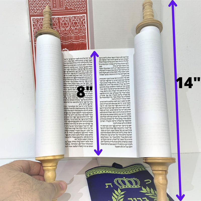 NEW 36 cm Sefer Torah Scroll Hebrew Jewish Bible Synagogue Judaica [Textbook Bin