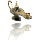 Amaizing Brass Black Copper Hand Made 6 Inch Aladdin Genie Lamp from Israel with The Word Jerusalem Magic Handcrafted Aladdin Oil Lamp Israel Art