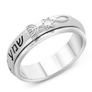 Silver 925 Grfated In Messianic Highlighted Symbol Shemah ISRAEL Spinning Ring Jewish Prayer Judaica Israel Ring