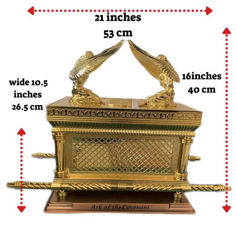 Gold Plated Copper JUMBO XXL Ark Of The Covenant Jewish Testimony Extra Large Ark Judaica Israel Gold Plated, Huge Ark Of The Covenant, 16 inches high x 10.5 inches long. 10 kg!