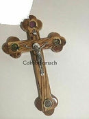 Olive Wood Cross Crucifix Relics Jerusalem holyland gift 28cm handcrafted