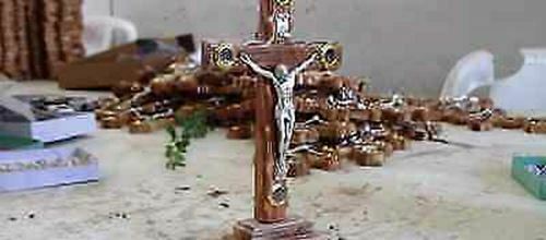 Olive Wood Cross Crucifix Relics Jerusalem holyland gift 28cm handcrafted