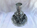 Wine Fountain Kiddush & 8 Goblets Pewter Judaica Jerusalem Design