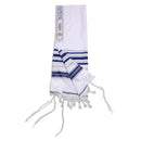 Kosher  Talit Prayer Shawl Blue Gold Stripes in Size 55.1"X74.8"