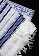 Acrylic Tallit Talit Prayer Shawl Blue  Silver Stripes in Size 24"X72"