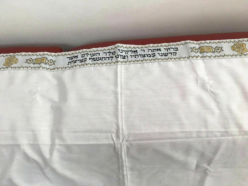 Acrylic Tallit Talit Prayer Shawl Black  Gold Stripes in Size 24"X72"