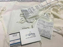100% Wool Tallit Prayer Shawl in White and Silver Stripes Size 24" L X 72" W