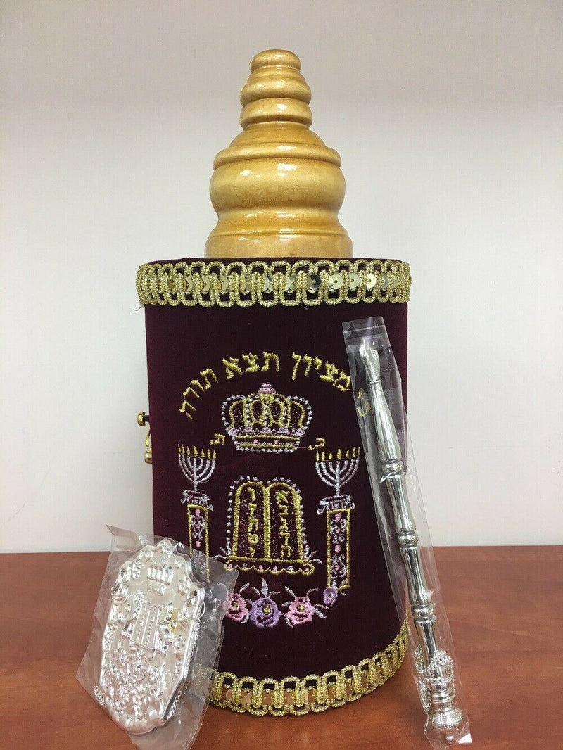 Scroll Book Hebrew Bible Sefer Torah Case Shield ַַ& Yad Pointer-fine 32 cm