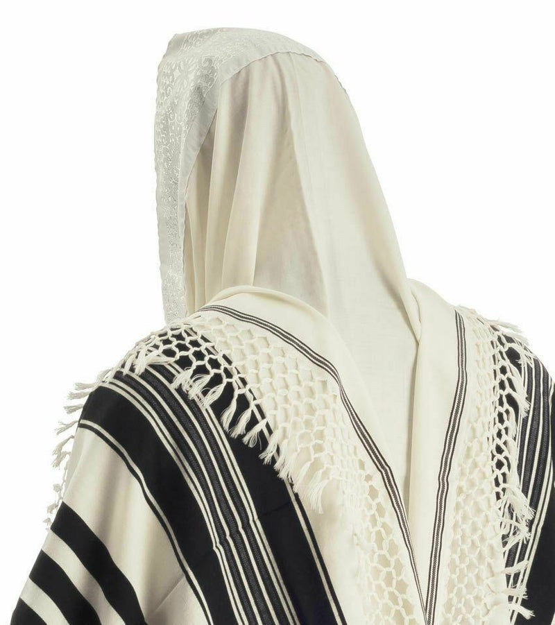 100% Wool Tallit Prayer Shawl Special Handmade Yemenite Fringe 59"X94"