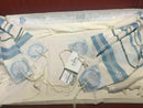 100% Wool Tallit Prayer Shawl in Light blue silver Stripes Size 18" L X 72" W