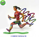 David Gerstein Jog Woman Run Female Metal Art Marathon Jogging Runner Sculpture