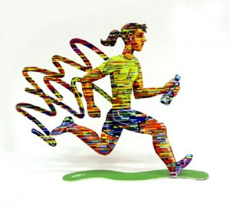 David Gerstein Jog Woman Run Female Metal Art Marathon Jogging Runner Sculpture
