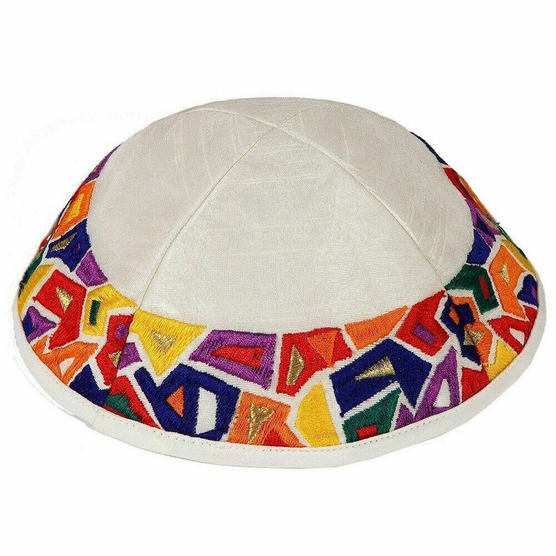 Yair Emanuel  Embroidered Magen David- multicolor Tallit with Kippah +BAG