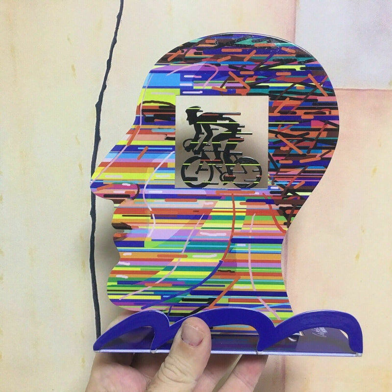 David Gerstein Head Cyclist Contemporary Bike Rider Metal Art Unique Art Gift