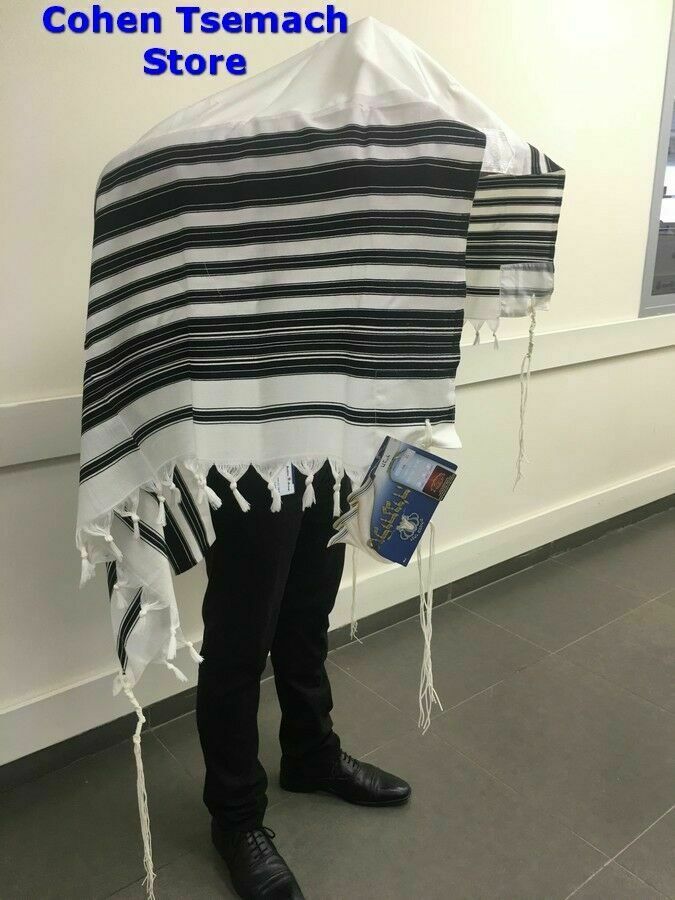 NEW jewish chabad wool tallit prayer shawl judaica 59"X79" (70-H)