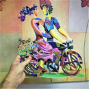 New Spring Bicycle Riders Metal Sculpture By David Gerstein Laser cut steel