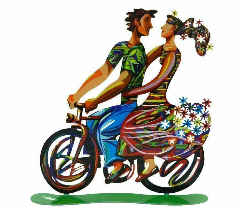 New Spring Bicycle Riders Metal Sculpture By David Gerstein Laser cut steel