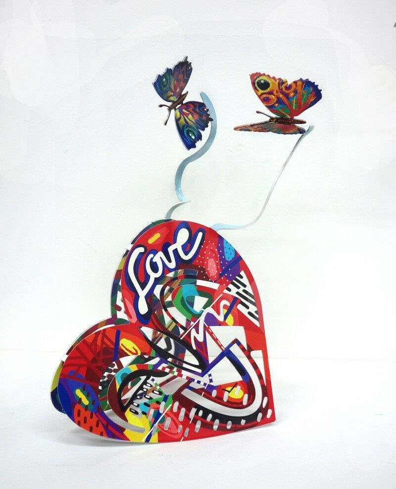 David Gerstein Pop Art Open Heart Metal Sculpture Contemporary Art