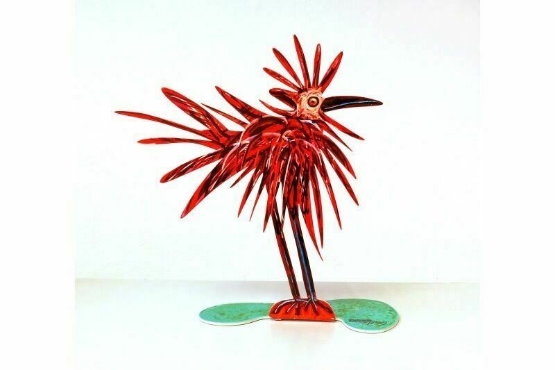 Crazy Bird Metal Modern Pop Art Sculpture  BY David Gerstein ARTIST