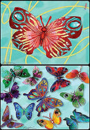 David Gerstein 6 Butterflies Table Placements Placemats Tischsets with 12 prints