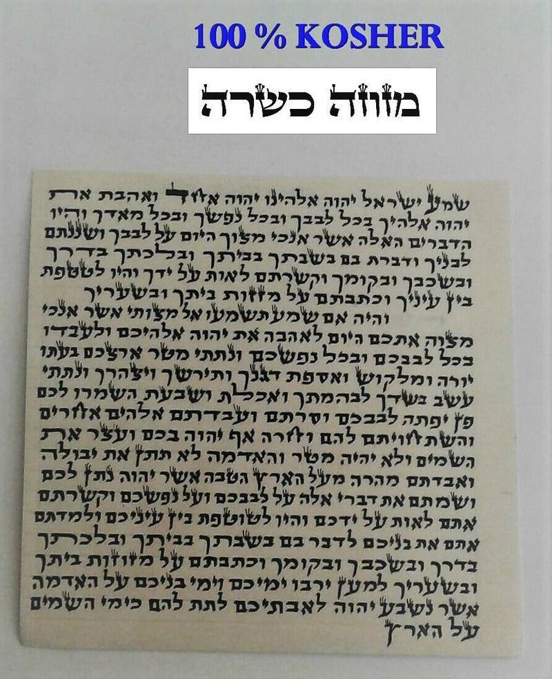 Mezuzah Scroll 4"  Kosher Parchment Torah Klaf 10 cm Hebrew מזוזה כשרה