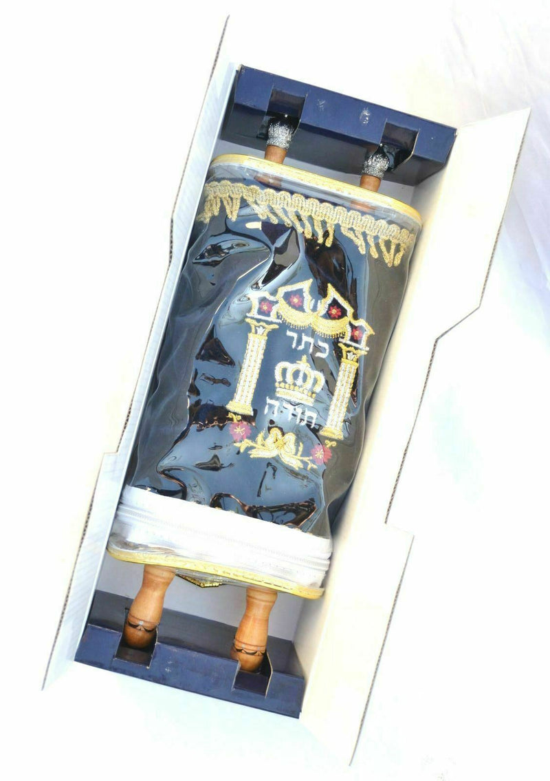 Beautiful Judaica sefer torah Scroll Book Hebrew Bible & yad pointer israel