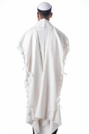 100% Kosher Wool Tallit Prayer Shawl Bet Yosef Kalil Techelet White Stripes
