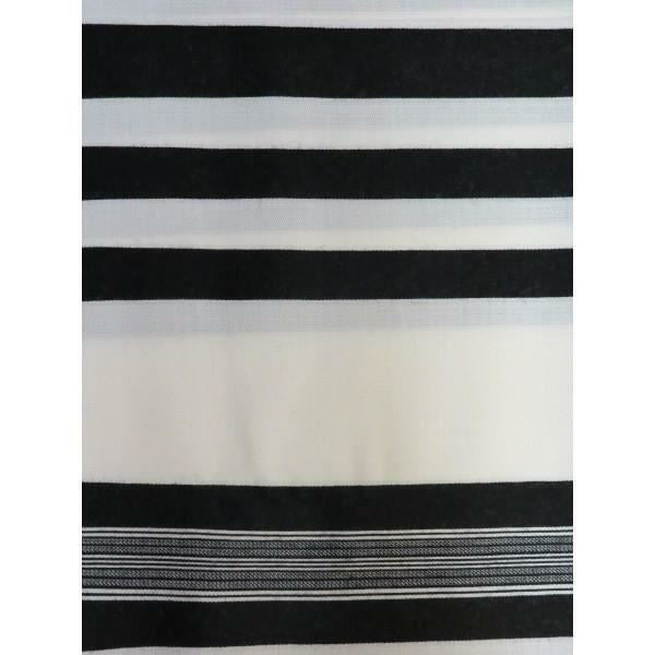 100% Kosher Wool Tallit Prayer Shawl Pe’er Tallit with Black Stripes