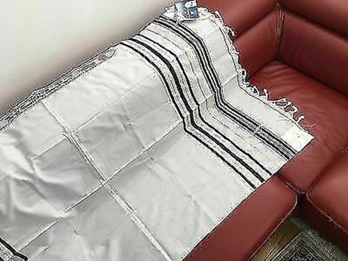 Tallit Gadol Tallis Talit BLACK & GOLD Stripes Kosher Made in Israel BIG Size