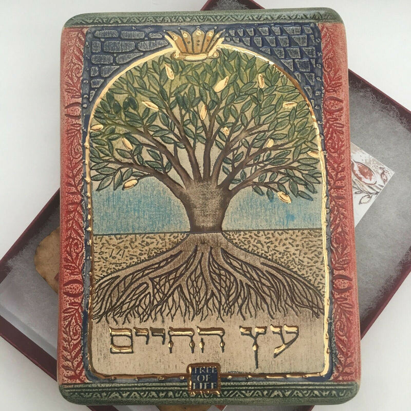 Tree of Life Longevity Blessing Wall Decor, Torah Kabbalah Judaica Art Yggdrasil