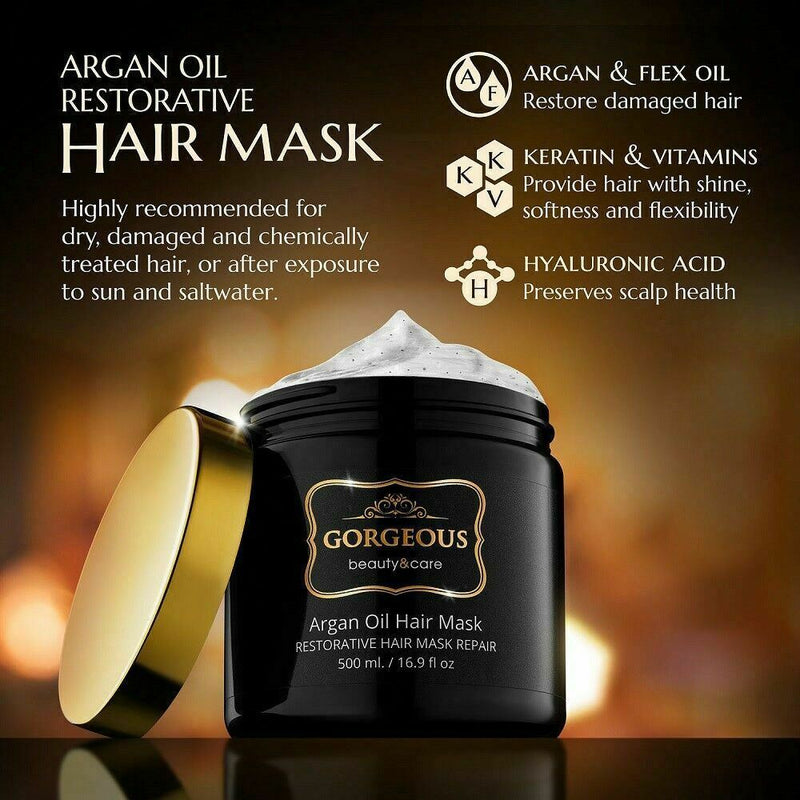 New Gorgeous Argan Oil Ultimate Reform Hair Mask 16.9 Oz ADVANCED TECHNOLOGY!
