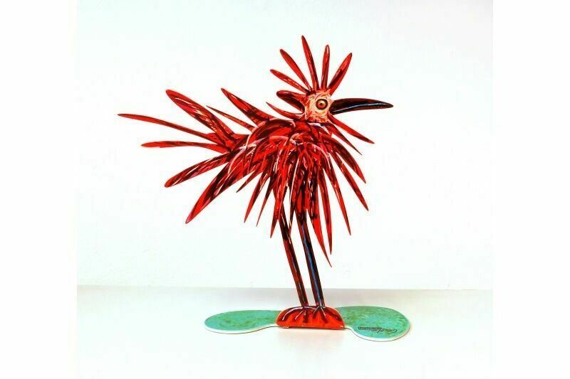 Crazy Bird Metal Moderne Pop Art Skulptur VON David Gerstein KÜNSTLER
