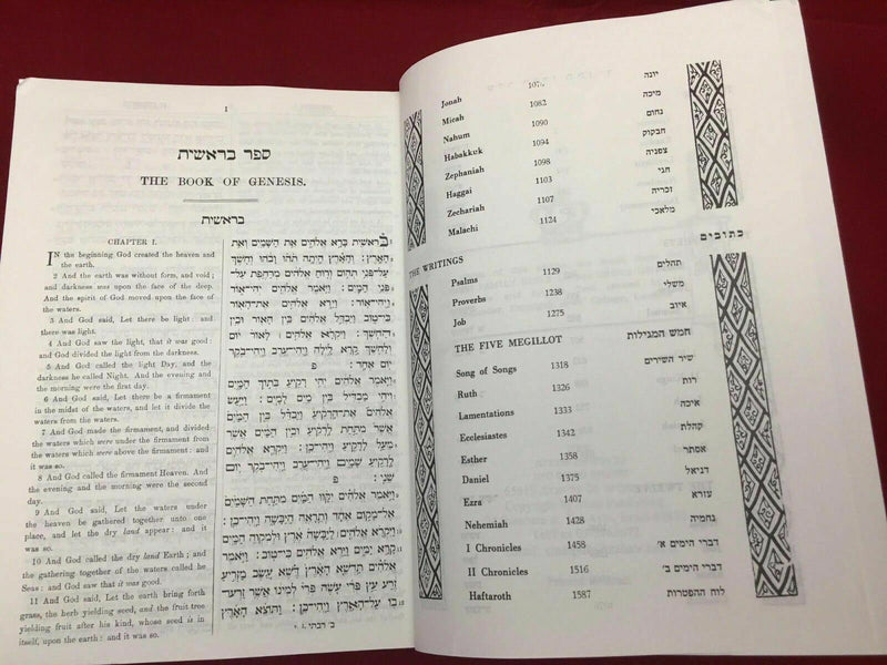 Livre de la Bible hébreu-anglais Tanakh Torah + Nevi&