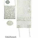 Set de Tallit Yair Emanuel para mujer - Flores bordadas en plata