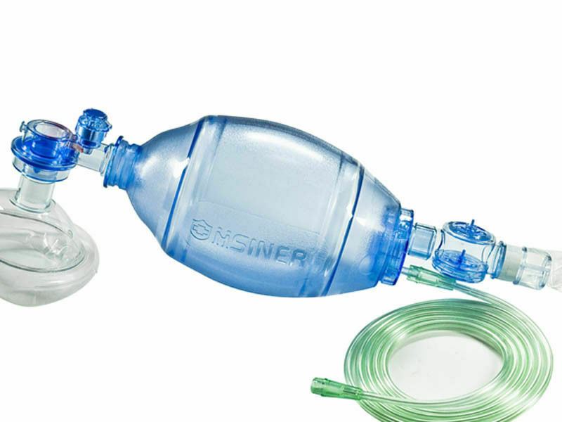 Manual Resuscitator 1500ml PVC Adult Ambu Bag + Oxygen Tube CPR First Aid kit